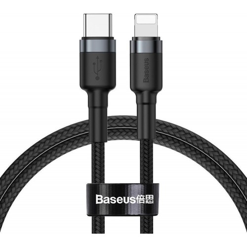 Baseus Cafule Lightning Braided USB-C to Lightning Cable 18W Μαύρο 1m (CATLKLF-G1) 